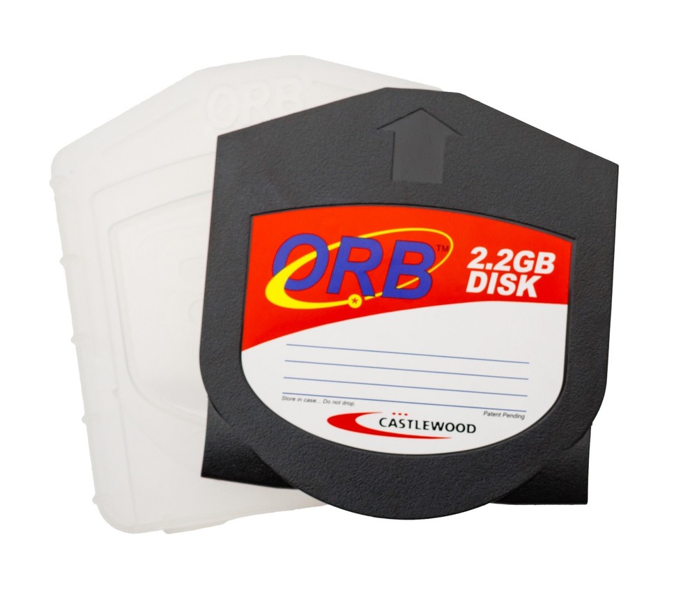 ORB 2.2 GB Disk Castlewood with Plastic Protective Case Storage Media Diskette
