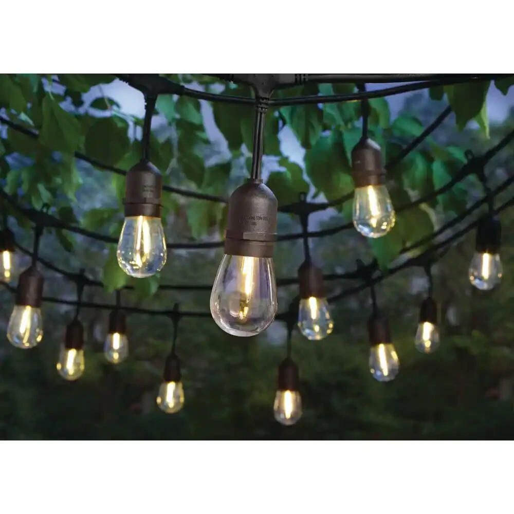 HAMPTON BAY 48 ft. String Light 24-Light In/Out , S14 Single Filament LED Light