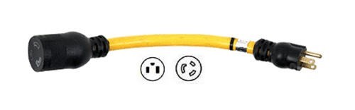 15 AMP U Ground Angle Plug Combination Adapter