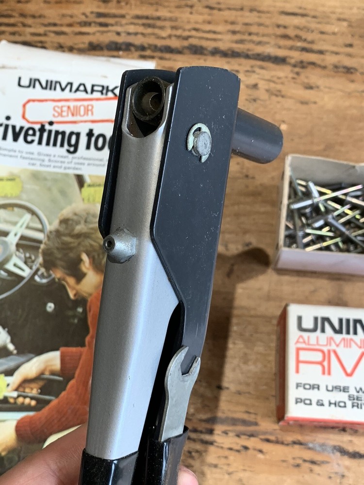 Vintage UNIMARK senior Riveting Tool & Rivets