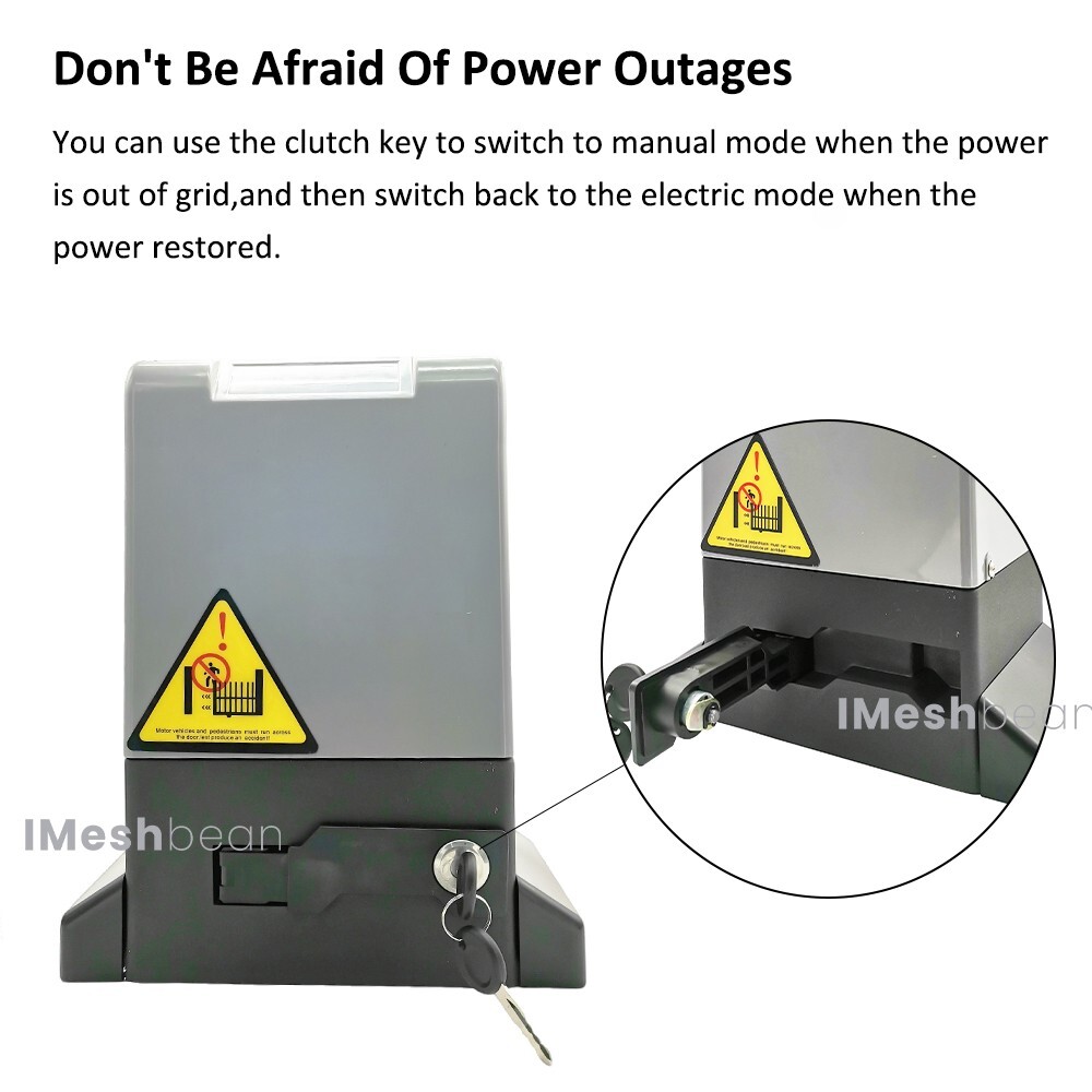 Electric Sliding Gate Opener 3100lbs Automatic Motor APP Control w/6 Remotes