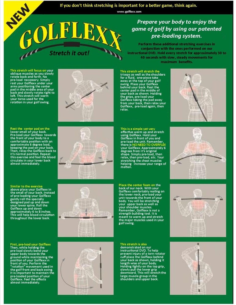 Golflexx Medium Golf Training Stretching Aid Golf Trainer Stretch It Out