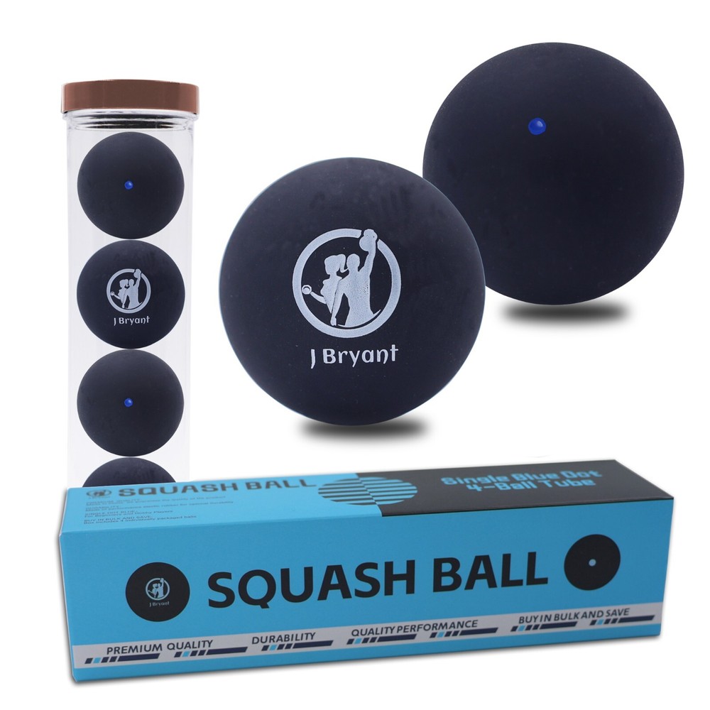 Squash Balls 4 Pack Single Blue Dot Rubber Squash Ball for Beginners Training