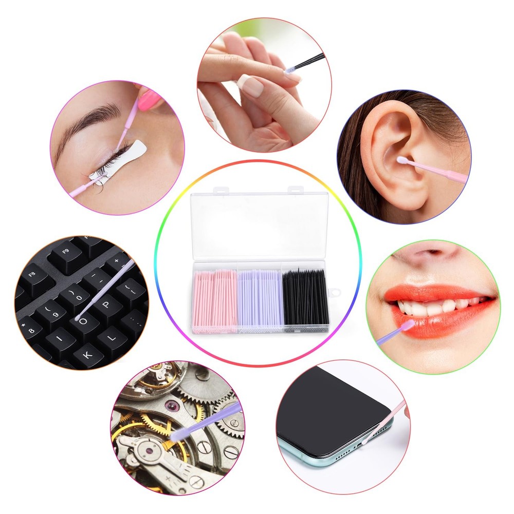 400 Pcs Micro Applicator Brushes,JASSINS Microswabs for eyelash extensions,Di...