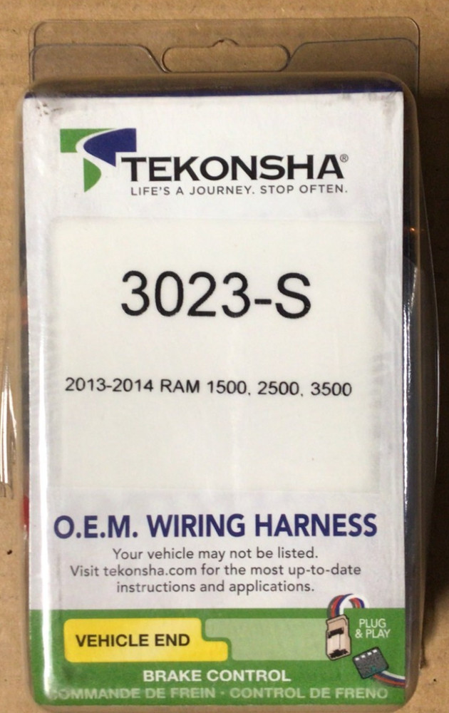 3023-S TEKONSHA BRAKE CONTROL WIRING HARNESS