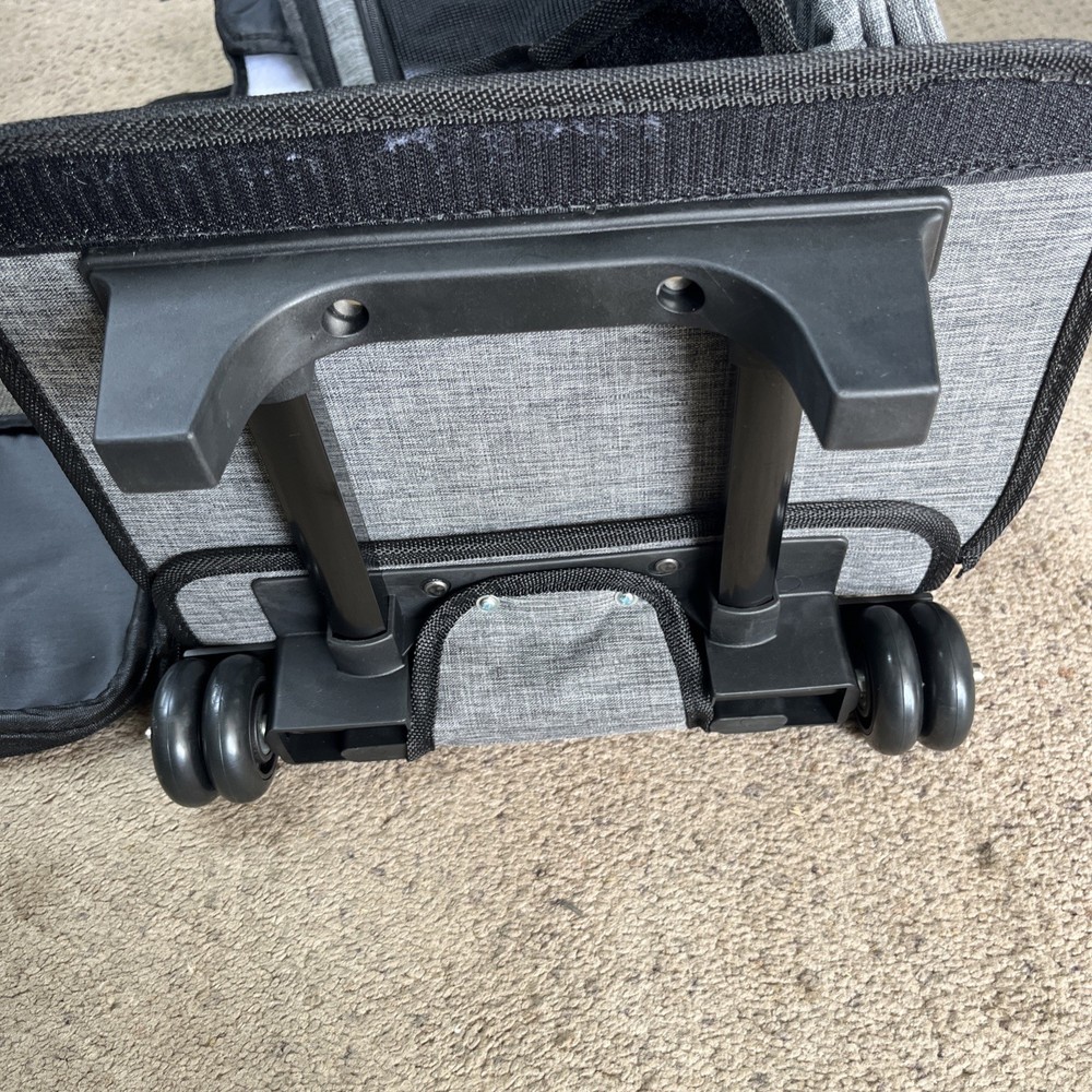 KOPEKS Pet Carrier Backpack with Wheels – Grey, Medium, Travel-Friendly