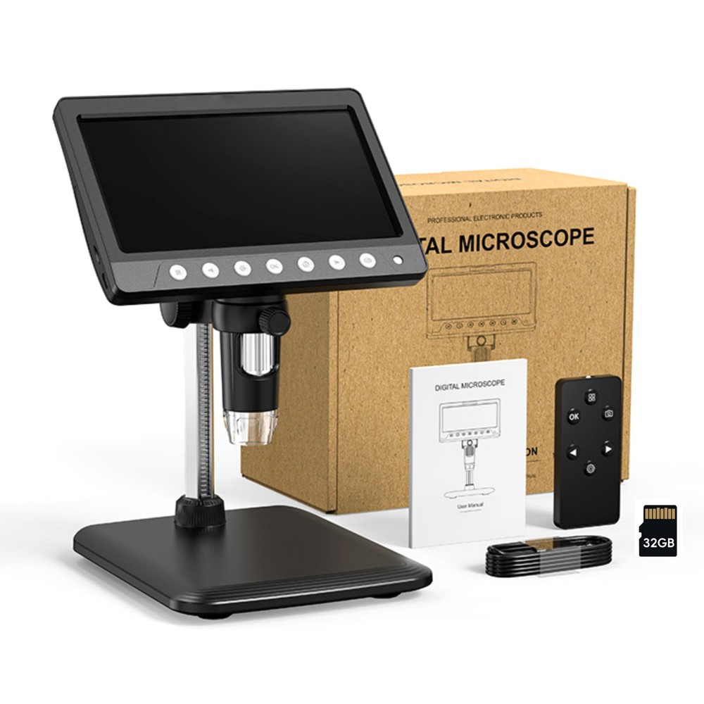 Durable 1200X 1080P Video Focusing Digital Microscope With 7 "IPS Screen