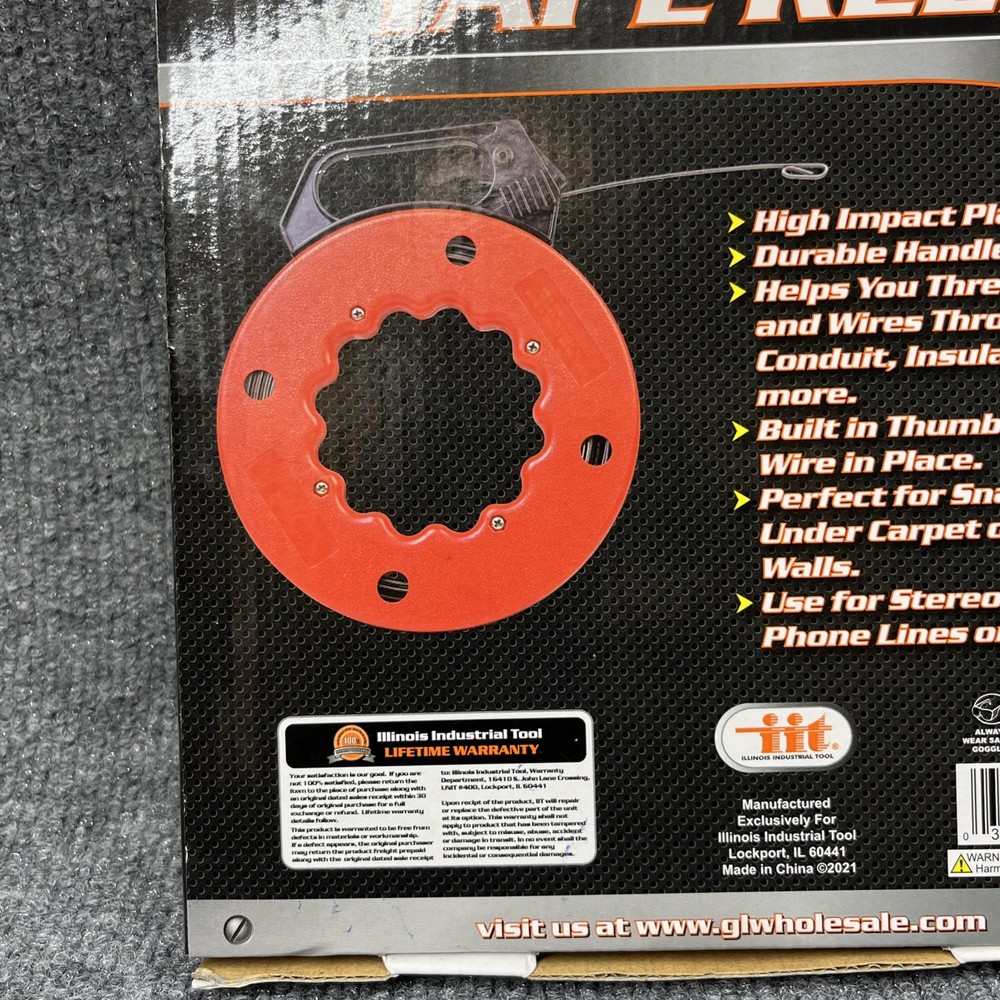 IIT Fish Tape Reel 50' Foot Cable & Wire Pulling Tool Home Electrical Tools