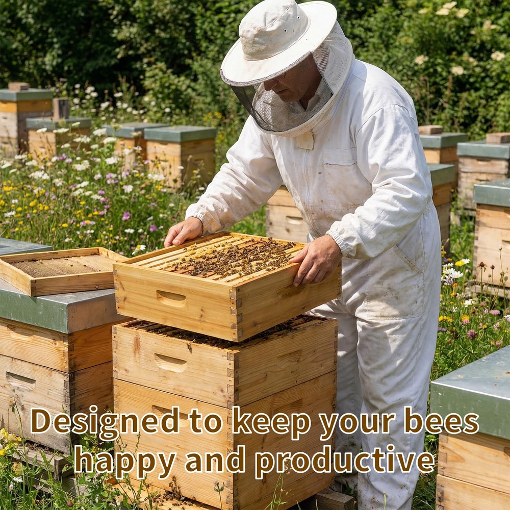 10 Frame Bee Hive Box Langstroth Medium Super Box Dipped in Beeswax, Bee Box ...