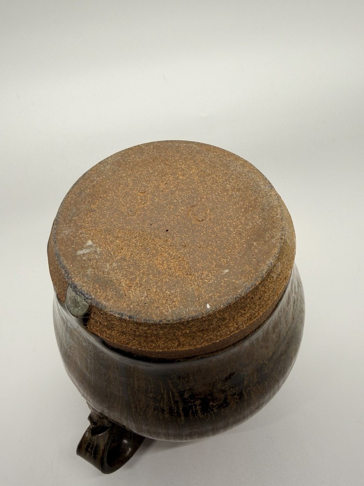 Handmade Stoneware Earthenware Pottery Snall Lidded Jar By Corey