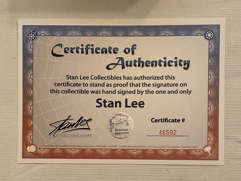 Stan Lee Dorbz Autographed By Stan Lee with COA Marvel comics Funko Spider-Man