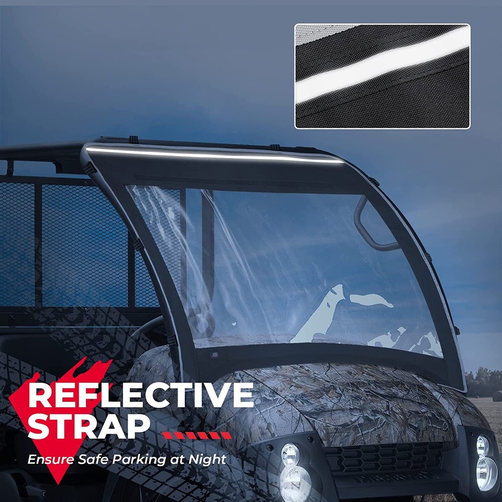 UTV Front Window Shield Soft Windshield for Kawasaki Mule 600 /610 4x4 2015-2019