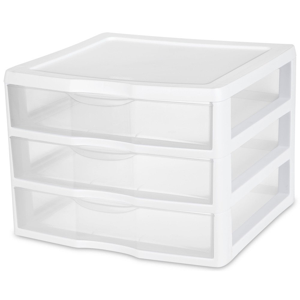 Wide 3 Drawer Unit Plastic, White