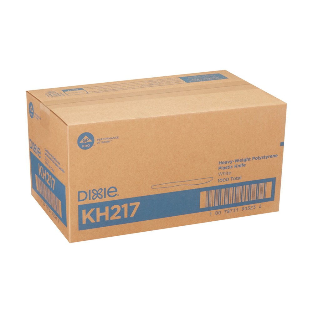 Dixie HW Polystyrene Knives, White, Case of 1000