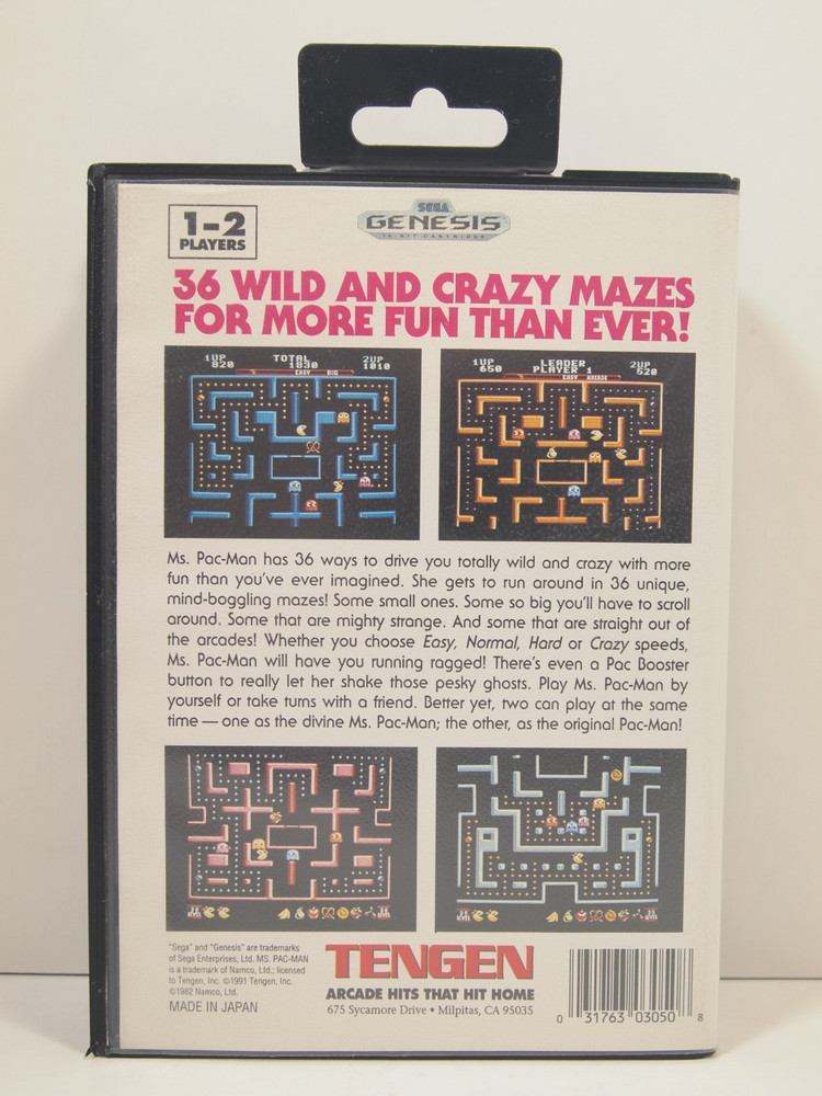 Ms. Pac-Man Case (SEGA Genesis) Authentic BOX ONLY