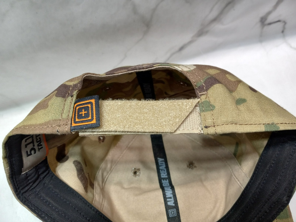 5.11 Flag Bearer Tactical Strapback Hook and Loop Patch Cap Hat Multicamo