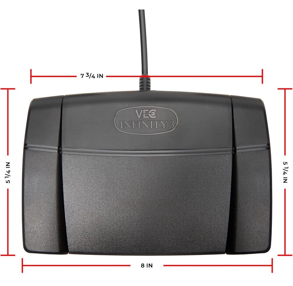 Executive Communication Systems Infinity 3 USB Foot Pedal Control Computer Plug