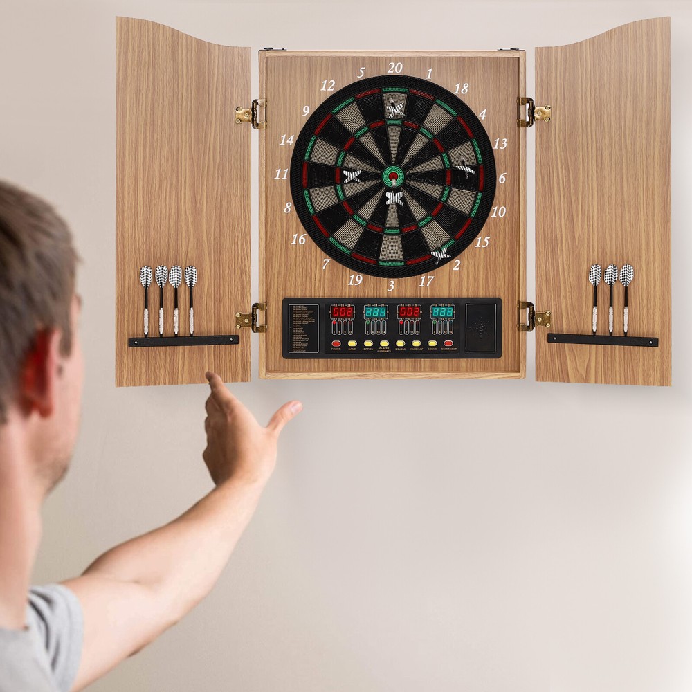 Foldable Dartboard Cabinet Electronic Dart Machine Electronic Scoring Dartboard