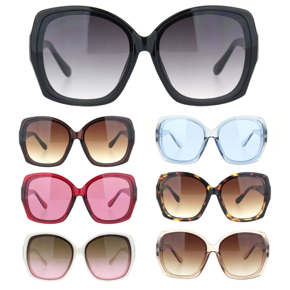 Womens Mod Oversize Plastic Butterfly Chic Sunglasses