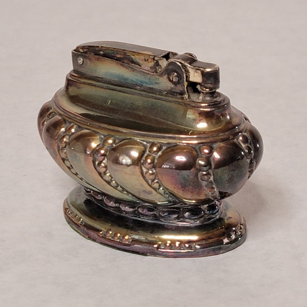 Ronson "Crown" Table Lighter, Silverplate, Mid Century, Art Deco, Vintage