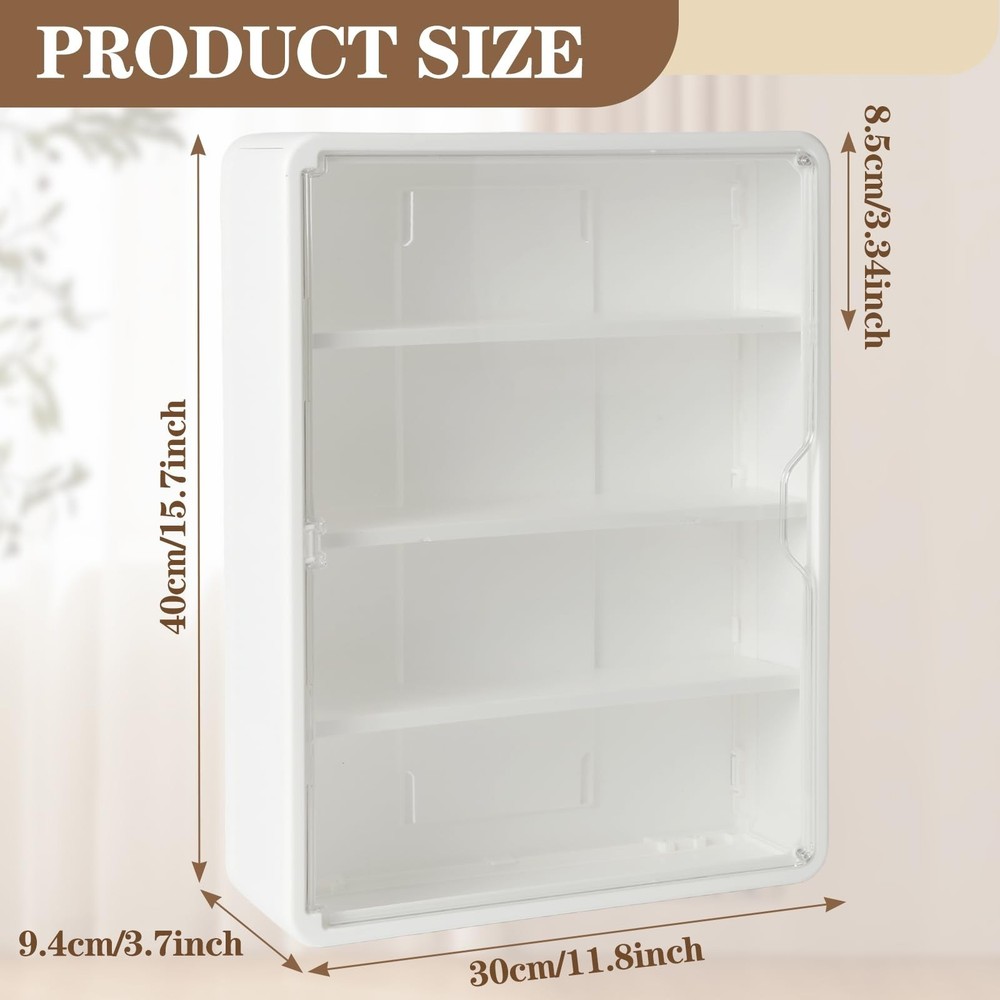 4-Tiers Clear Display Case for Figures, Wall-Mounted Display Box with Adjusta...