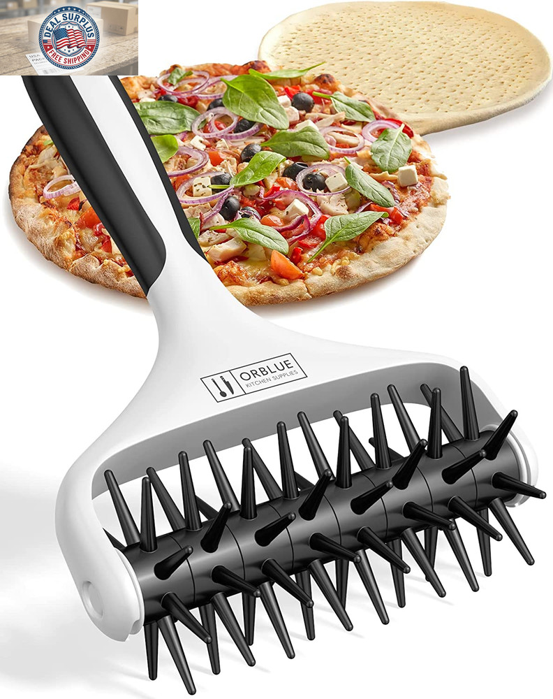 Pizza Dough Docker Pastry Roller with Spikes, Pizza Docking Tool for Home & Comm