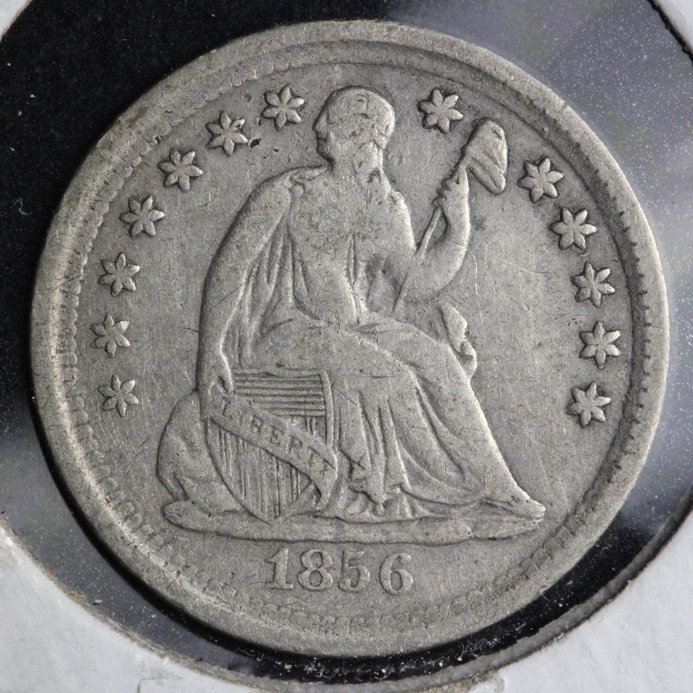 1856 Seated Liberty Silver Half Dime XF E338 UNE