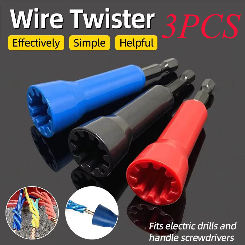 3X Wire Stripping&Twisting Tool Electrical Drill Wire Stripper Cable Nut Twister