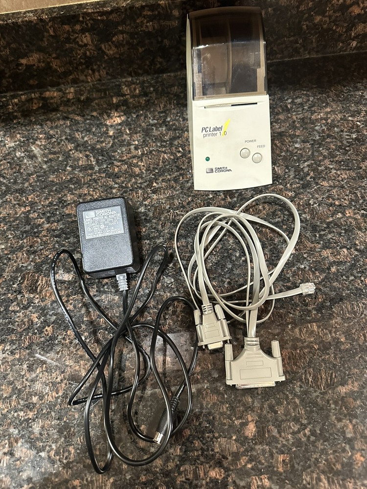 Smith Corona PC Label Printer 1.0 Tested Works Includes Cables Instructions Box