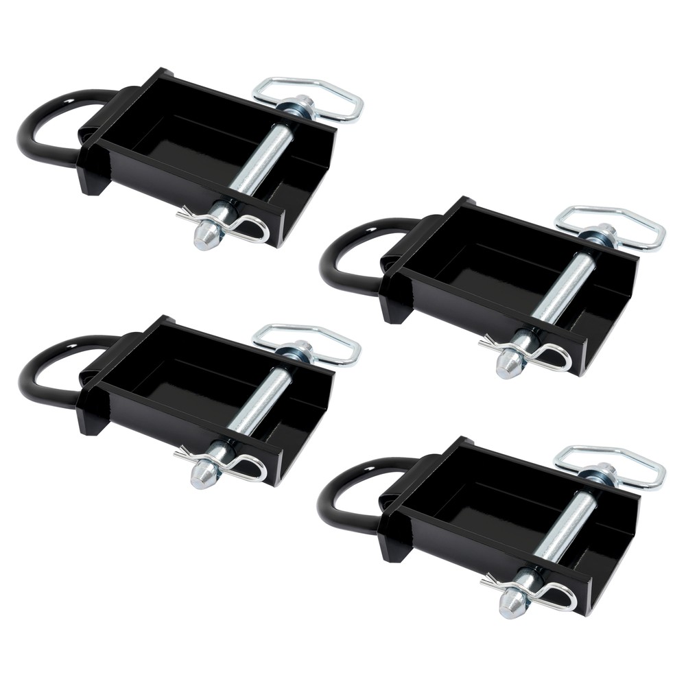 Universal 4-Heavy Duty 12,000 Lbs Removable D-Ring Stake Pocket Powder Coated