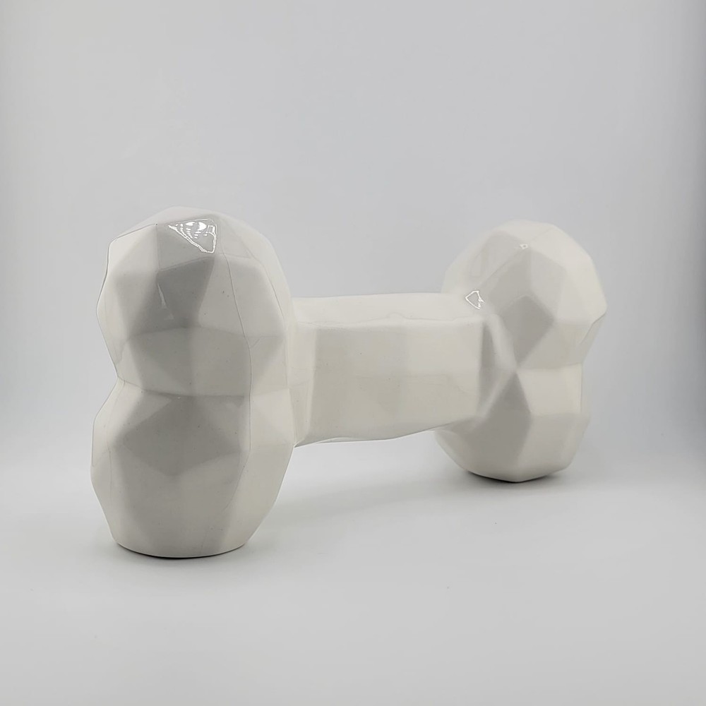 Geometric Bone Pet Ashes Urn – Glossy Ceramic Memorial Keepsake – 3 Colors