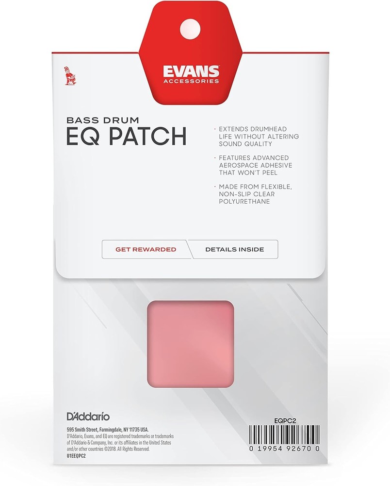 Evans EQ Double Pedal Patch, Clear Plastic