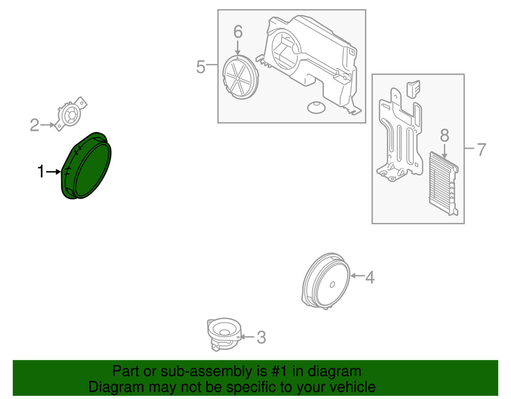 Genuine Ford Front Dr Speaker FL3Z18808N
