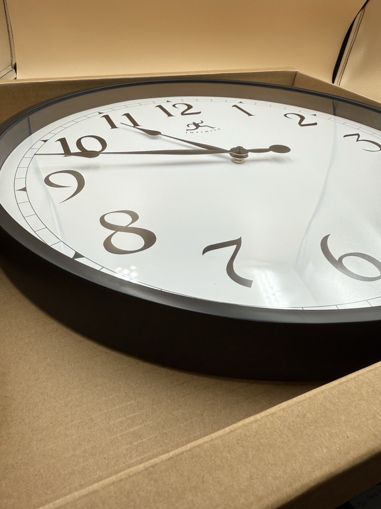 18" Silent Movement Wall Clock Black - Infinity Instruments