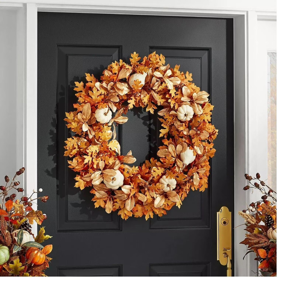 30" HARVEST WREATH, GOLD *NEW