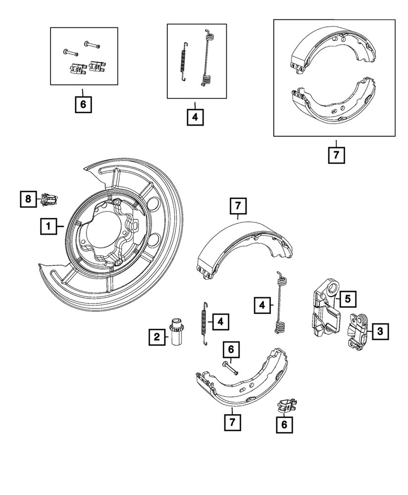 Genuine Mopar Brake Shoe Hold Down Spring Kit 68095417aa