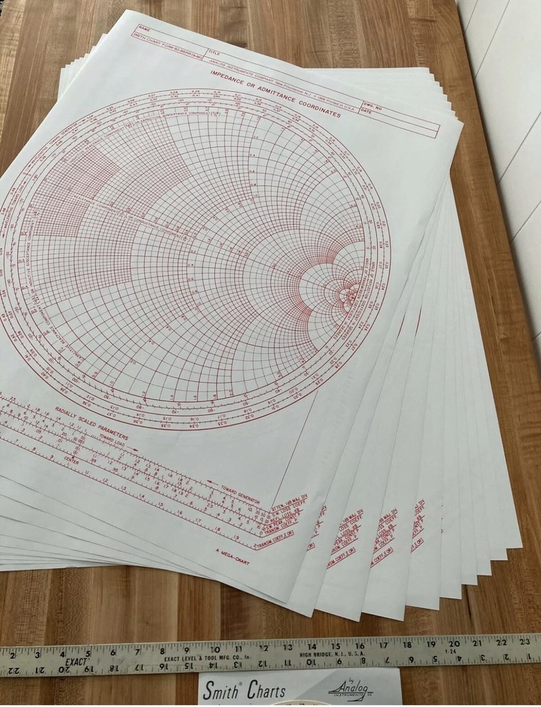12 Oversized Paper Smith Chart Forms Radio Transmission Line Analog Instruments