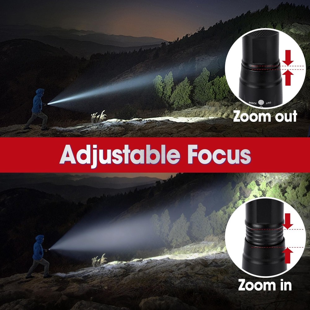 7 Pack Small LED Flashlights High Lumens, Tactical Flashlight with 5 Modes, W...