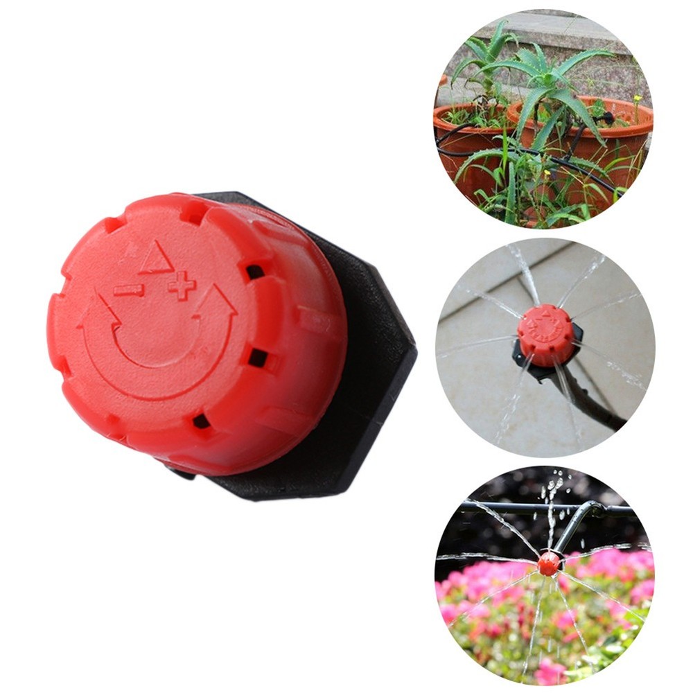 50 Pcs Micro Drip Irrigation Sprinkler System Adjustable Spray Nozzle