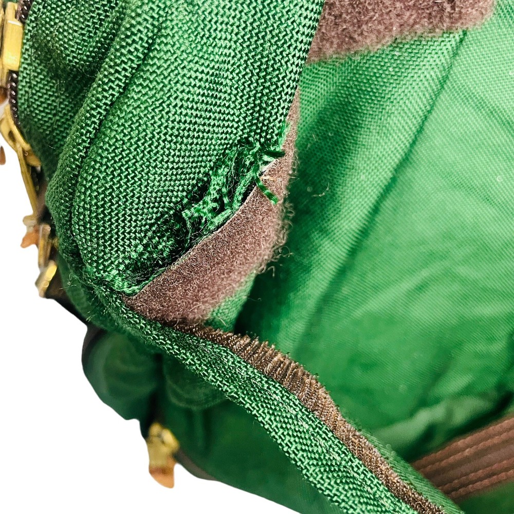 LL Bean Messenger Bag Green Briefcase Canvas Leather