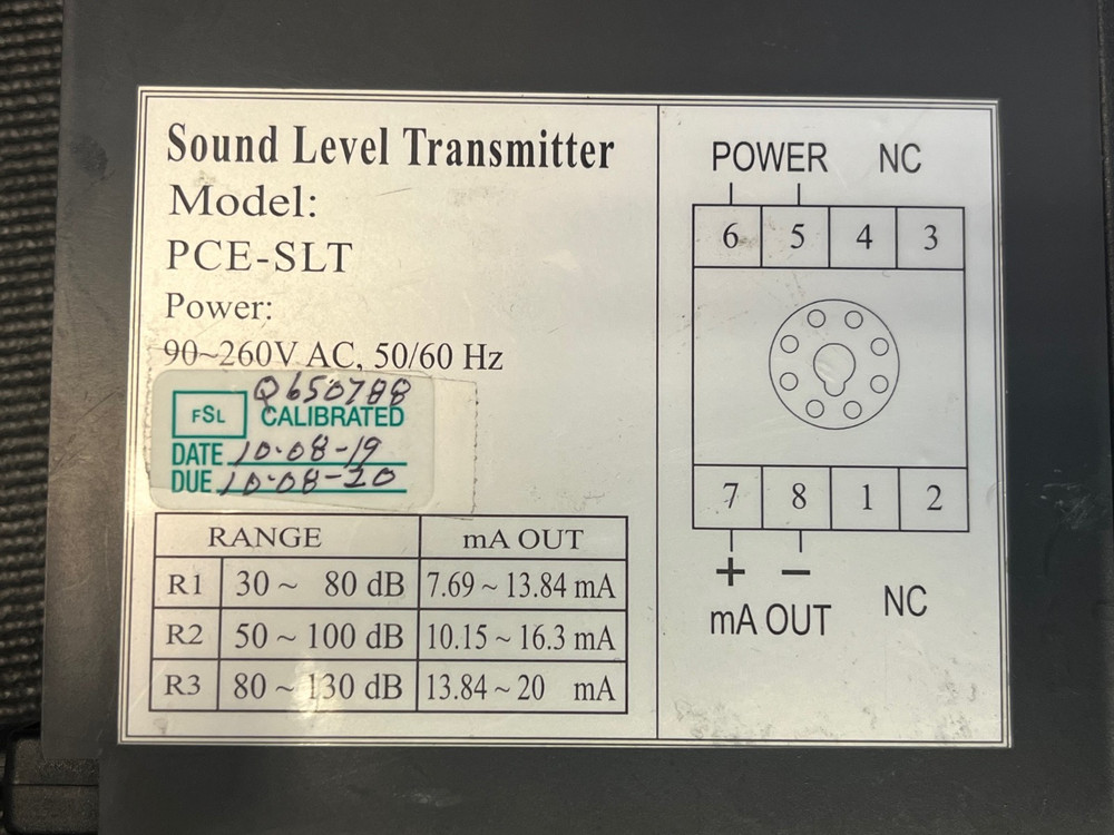 PCE Instruments PCE-SLT Sound Level Transmitter 90–260V AC