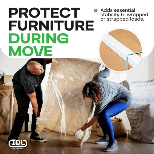 IDL Packaging 2” x x 48” Cardboard Edge Protector (Pack 2W" x 48L", White