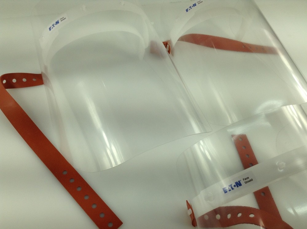 3 Eaton Heavy Duty Arc Flash Face Shields. NEW. PPE