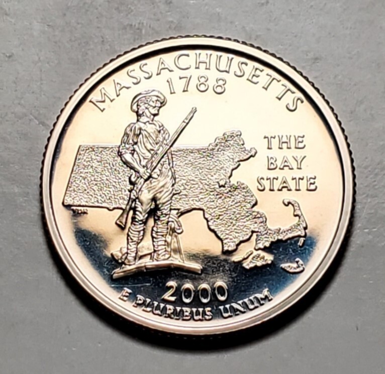 2000 S MASSACHUSETTS STATE QUARTER CLAD PROOF UNC #C4668