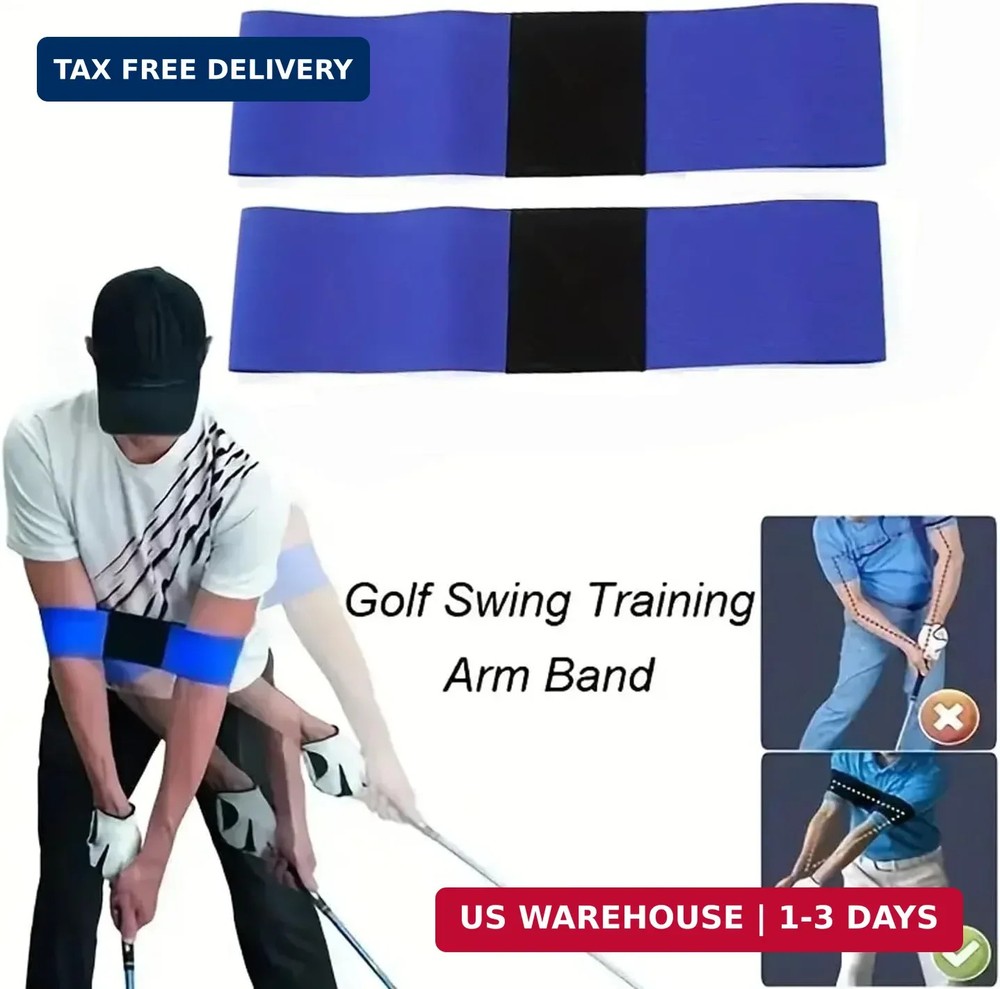 2-Pack Golf Swing Connector Band - Swing Plane Trainer for Arm Sync & Posture Co