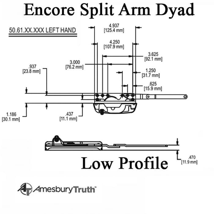 Truth 50.61 Encore Split Arm Dyad Operator Low Profile Left Hand
