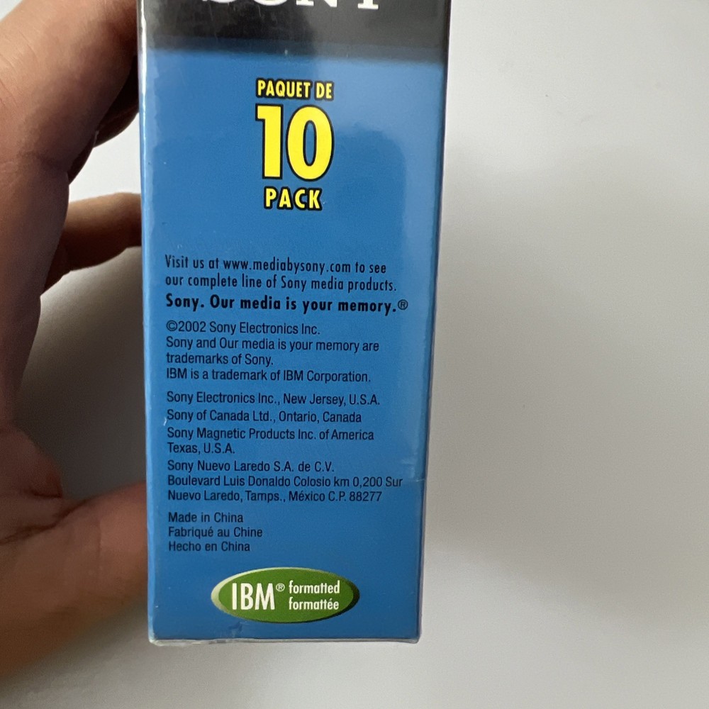 SONY Micro 3.5" Floppy Disc Double Sided IBM Formatted MFD-2HD 10 Pack NEW