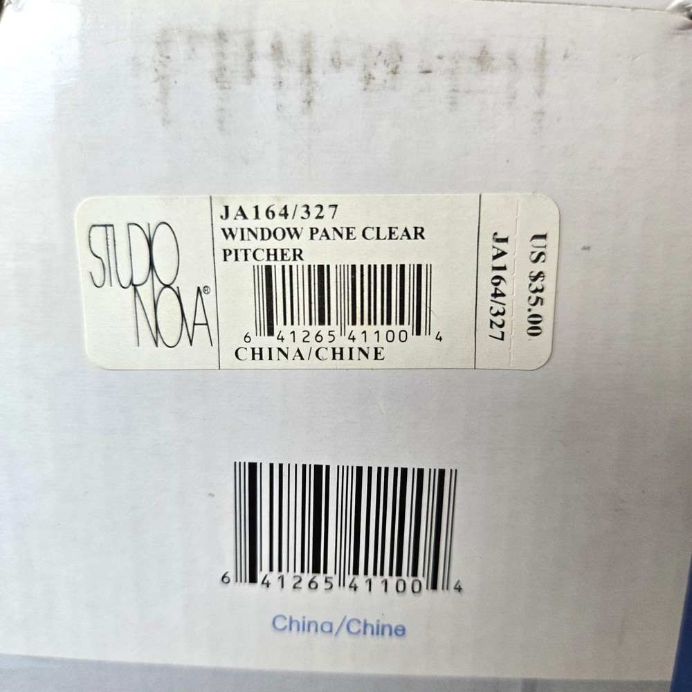 Studio Nova Pitcher Window Pane Clear