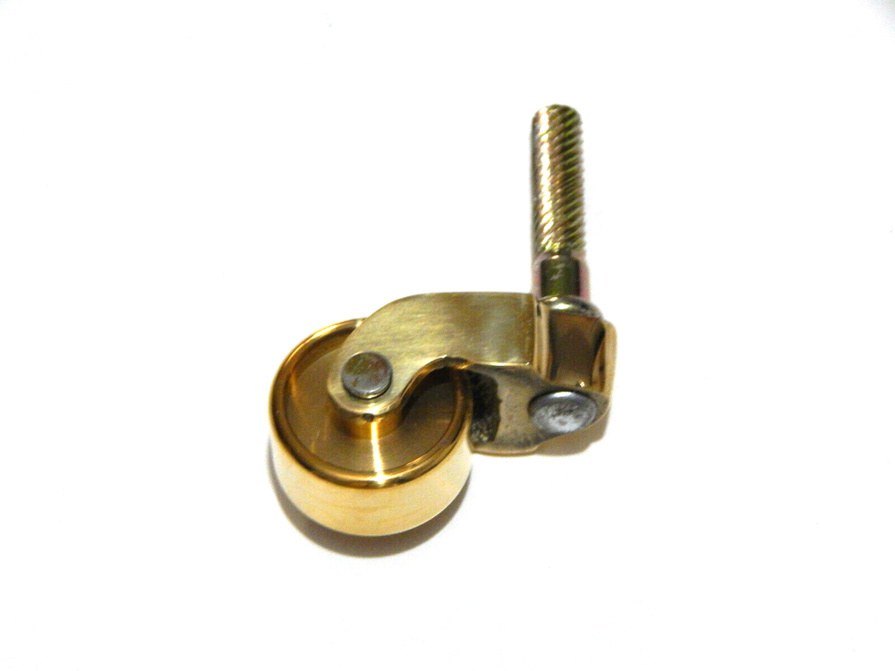 Brass Caster Wheels With Solid Brass Fork And Wheel Steel Stem