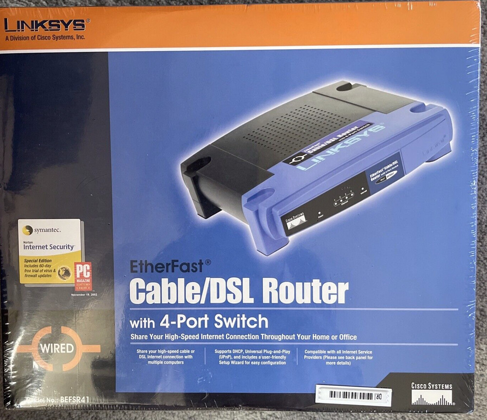 LINKSYS-(BEFSR41)-EtherFast Cable/DSL Router-4-Port Switch